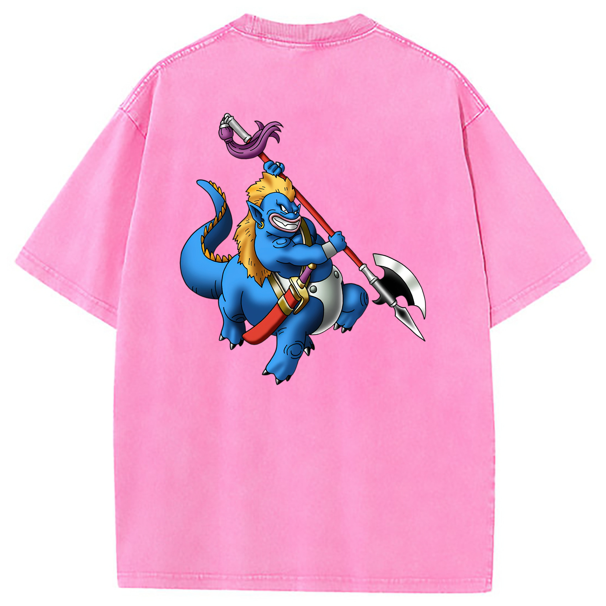 （画像用） ドラゴンクエスト Doragon Kuesuto Dragon Quest 綿100% ヴィンテージ風 半袖Tシャツ（背面プリント）